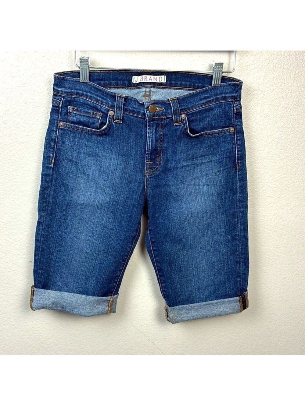 J Brand Saturn Cuffed Denim Shorts Bermuda Knee-Length 5-Pocket Style Jorts 27 - Picture 5 of 9